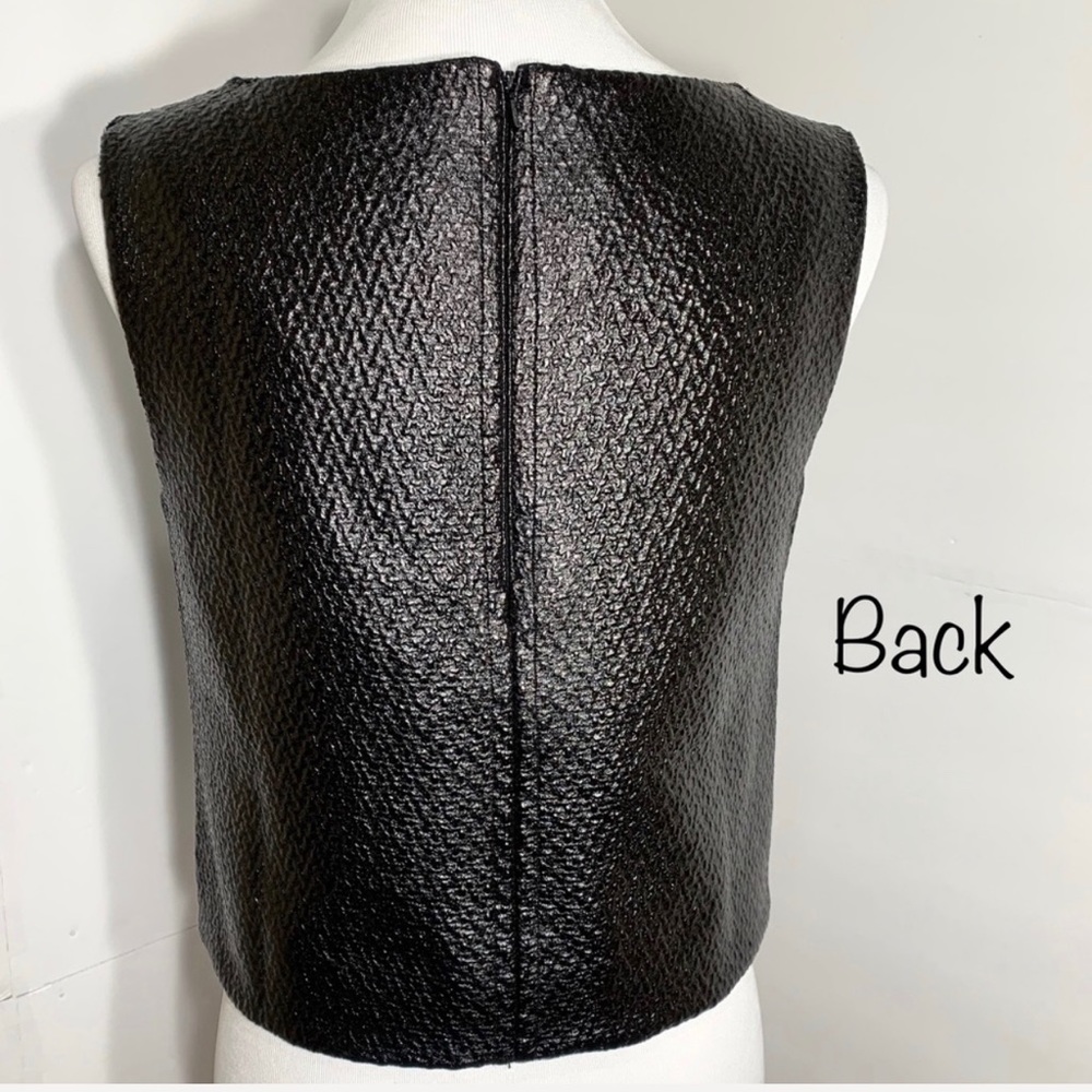 SOLD-Banana Republic Faux Leather Coated Twill Top - Picture 3 of 8